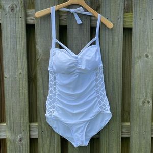 Ashley Graham X Swimsuits For All Boss White One Piece Swimsuit